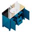Lavabo à poser Talyn 48 en acajou bleu sarcelle