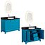 Lavabo à poser Talyn 48 en acajou bleu sarcelle