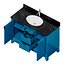 Lavabo à poser Talyn 48 en acajou bleu sarcelle