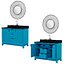 Lavabo à poser Talyn 48 en acajou bleu sarcelle