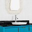 Lavabo à poser Talyn 48 en acajou bleu sarcelle