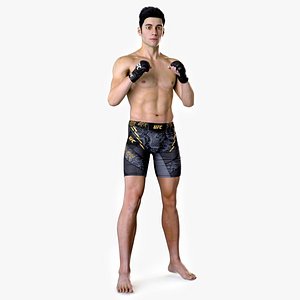 Fighter UFC MMA in Fighting Stance Fur