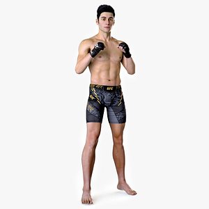 Fighter UFC MMA in Fighting Stance Fur