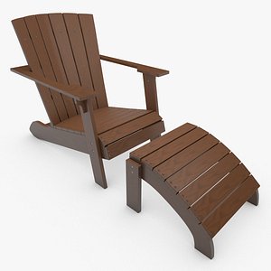 3D model Adirondack Chair and Footrest
