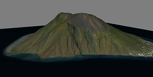 mesh stromboli vulcan island 3D model