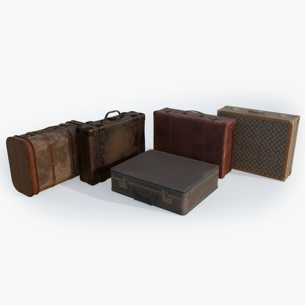 3D model Vintage Suitcase Retro Valise VR / AR / low-poly