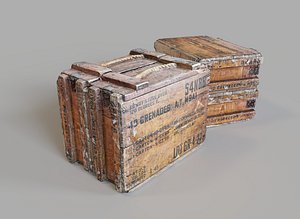 Old Ammo Box Photogrammetry 3d scan optimized game ready Low-poly