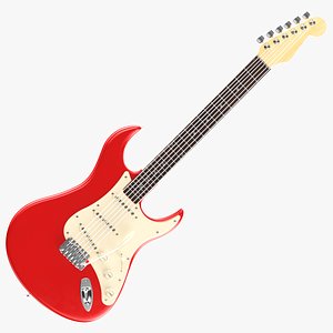 Detailed  Electric Guitar Red