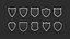 shield icons 3D model