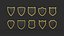 shield icons 3D model