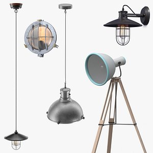 Industrial Lamps Collection 3 3D model