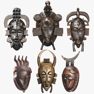3D model African Senufo - Baule Masks Collection