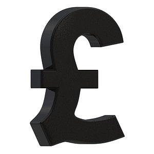 UK Pound Currency Symbol Plastic 3D
