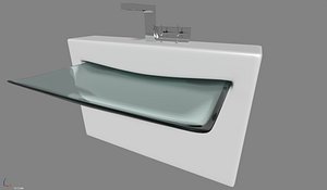 3d modern sink tap bathroom model
