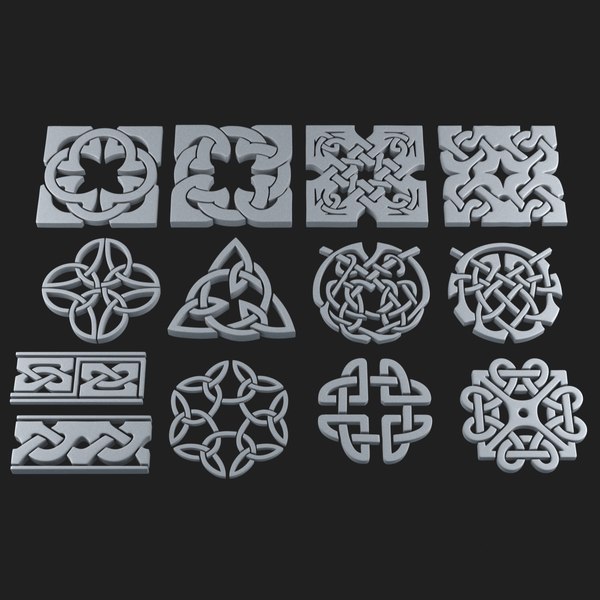 celtic ornament pack 2 3D model