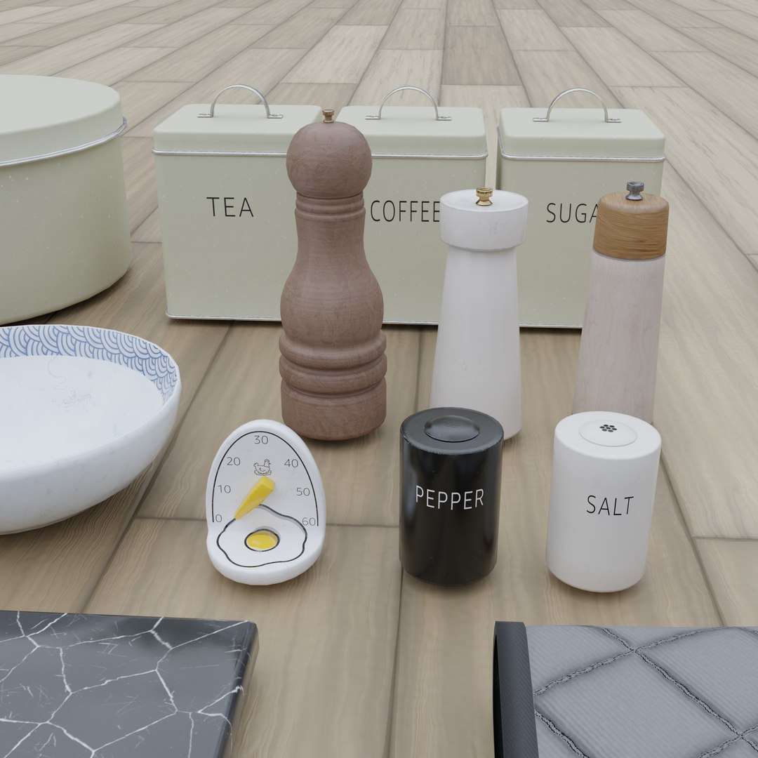 62 Kitchen Props Pack Low Poly Realistic Models With 2K Textures 3D ...