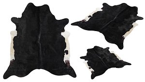 3D model Black and White Cowhide Rug A24333