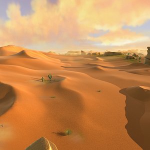 desert sand desert oasis wilderness 3D model