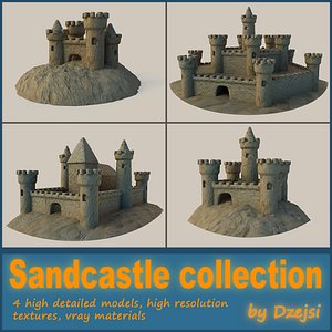 3d set sandcastles