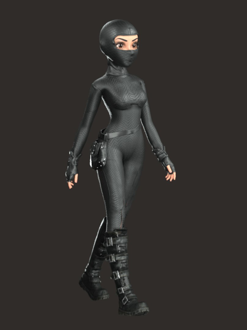 3D Cartoon Rigged Bad Girl Thief Character 3D Model - TurboSquid 2236950