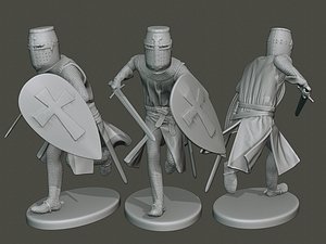 3D knight templar action2 t1 model