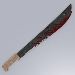 Machete Bloody Low Poly