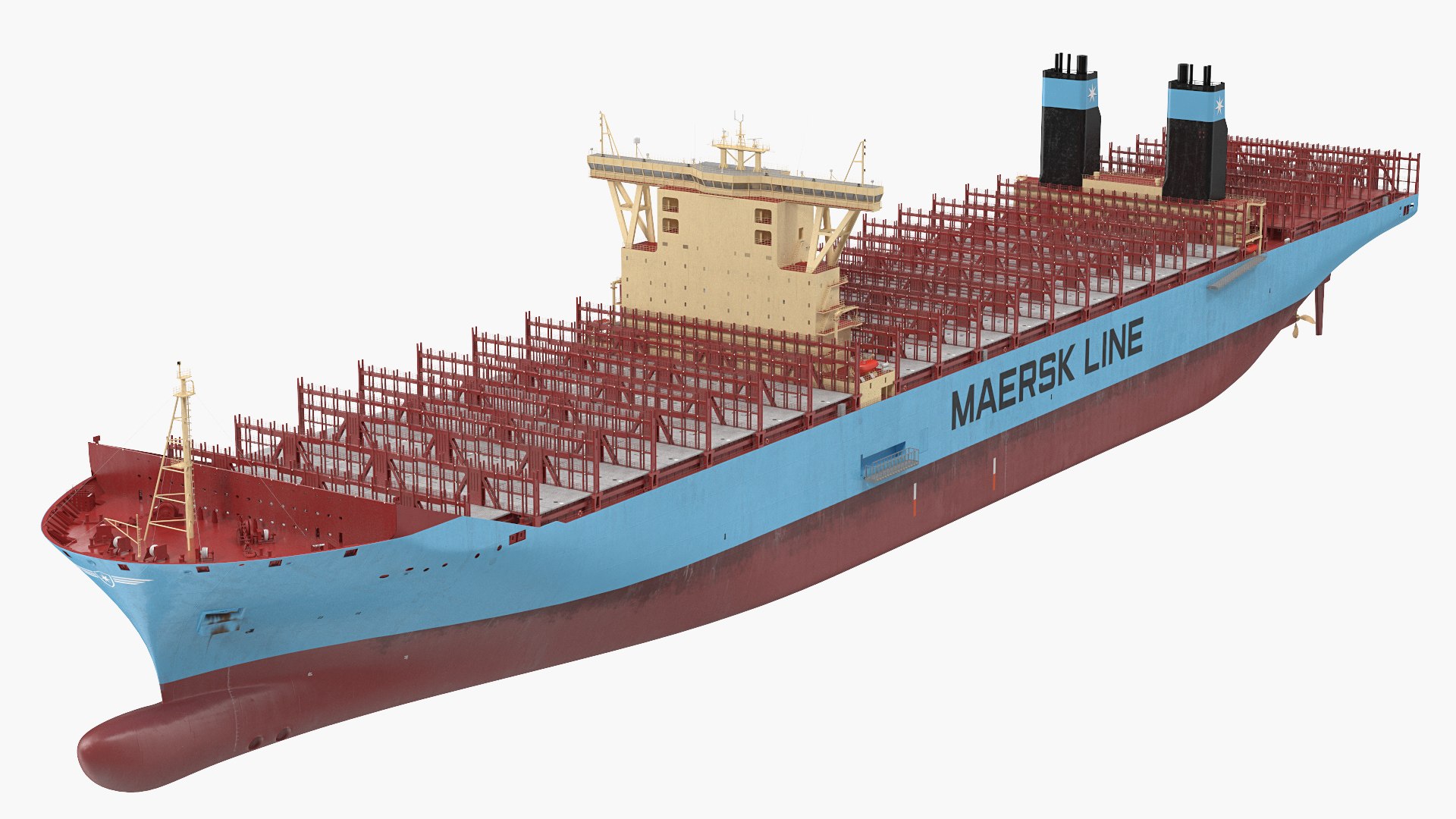 Maersk McKinney Moller Container Ship Empty 3D model preview