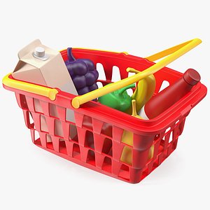 3D children shopping basket grocery