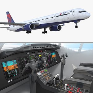boeing 757-300 delta cabin 3D model