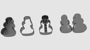 3D model snowman cookie cutter mold