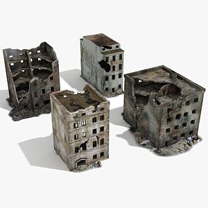 Ruined Building Damaged Collection 3