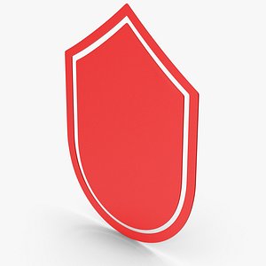 3D Shield Ribbon Label model