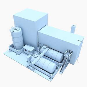 3D factory industrial building
