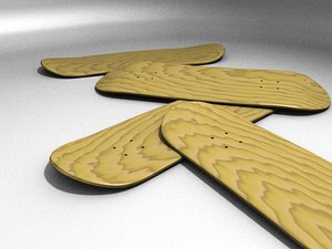wood skateboard deck 3d blend