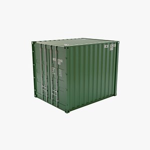 3D 10Ft Cargo Container - Green - Clean model
