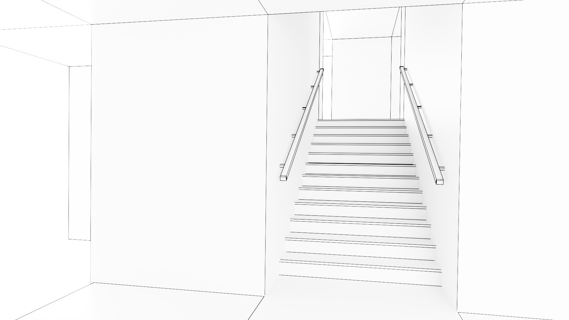 Simple Interior With Staircase 3D Model - TurboSquid 2289202