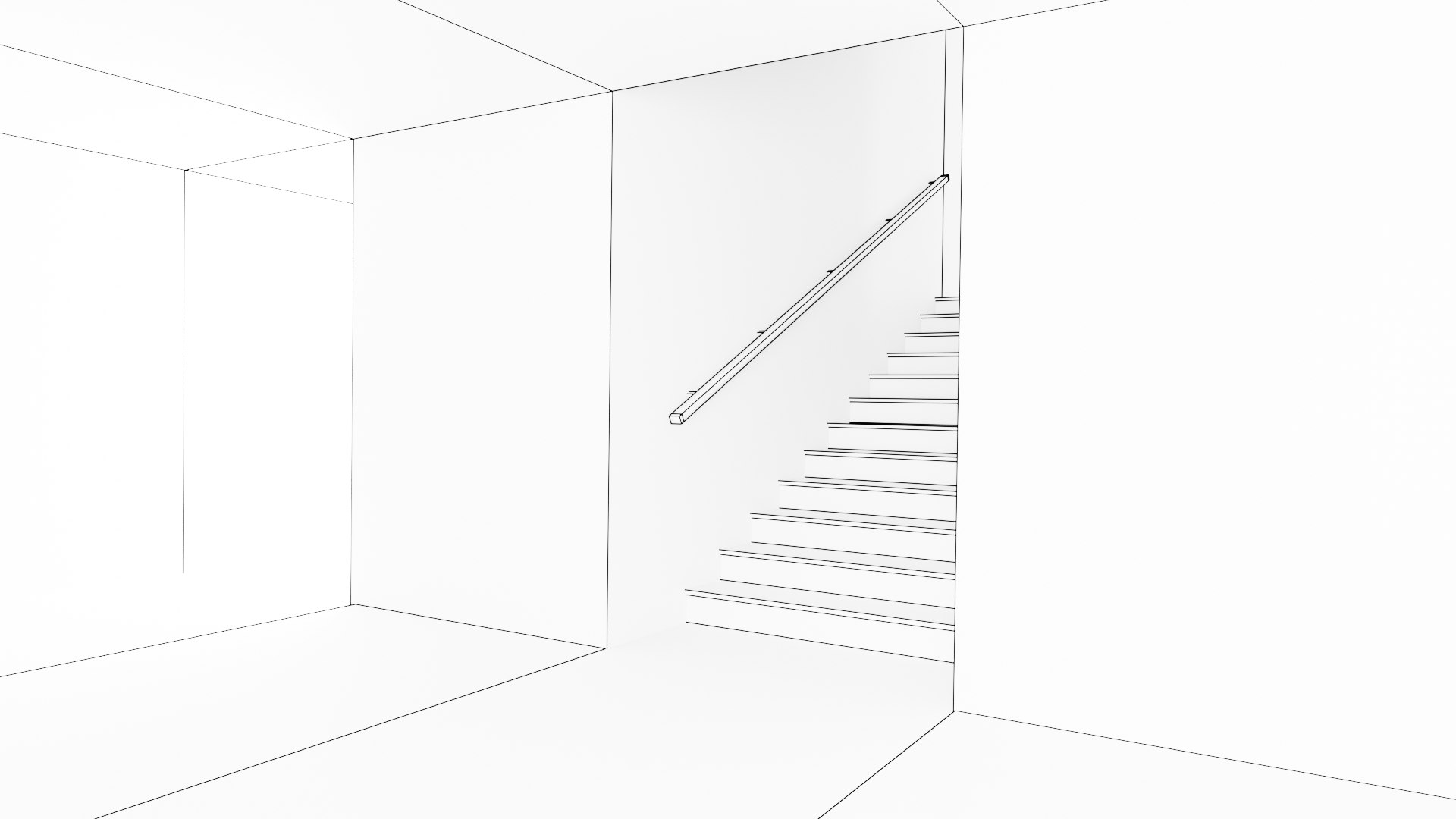 Simple Interior With Staircase 3D Model - TurboSquid 2289202