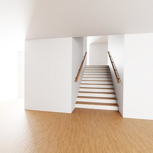 Simple Interior with Staircase 3D model