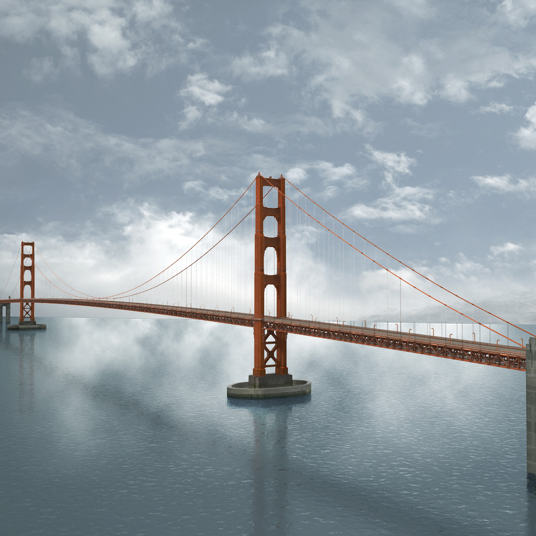 3ds max golden gate bridge architecture