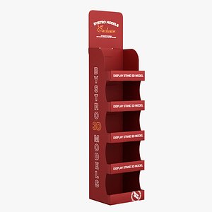 Cardboard Counter Display Stand Retail Mockup