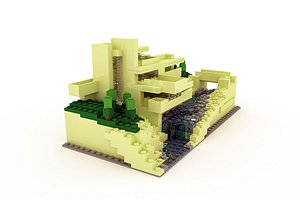 3d model fallingwater lego