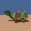Turtle with a colored shell