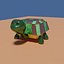 Turtle with a colored shell