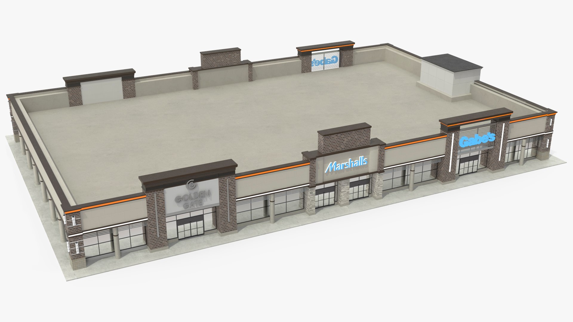 Strip Mall Night 3D model preview