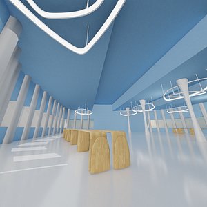 3D model D Sci fi Futuristic exhibition Exterior ART GALLERY