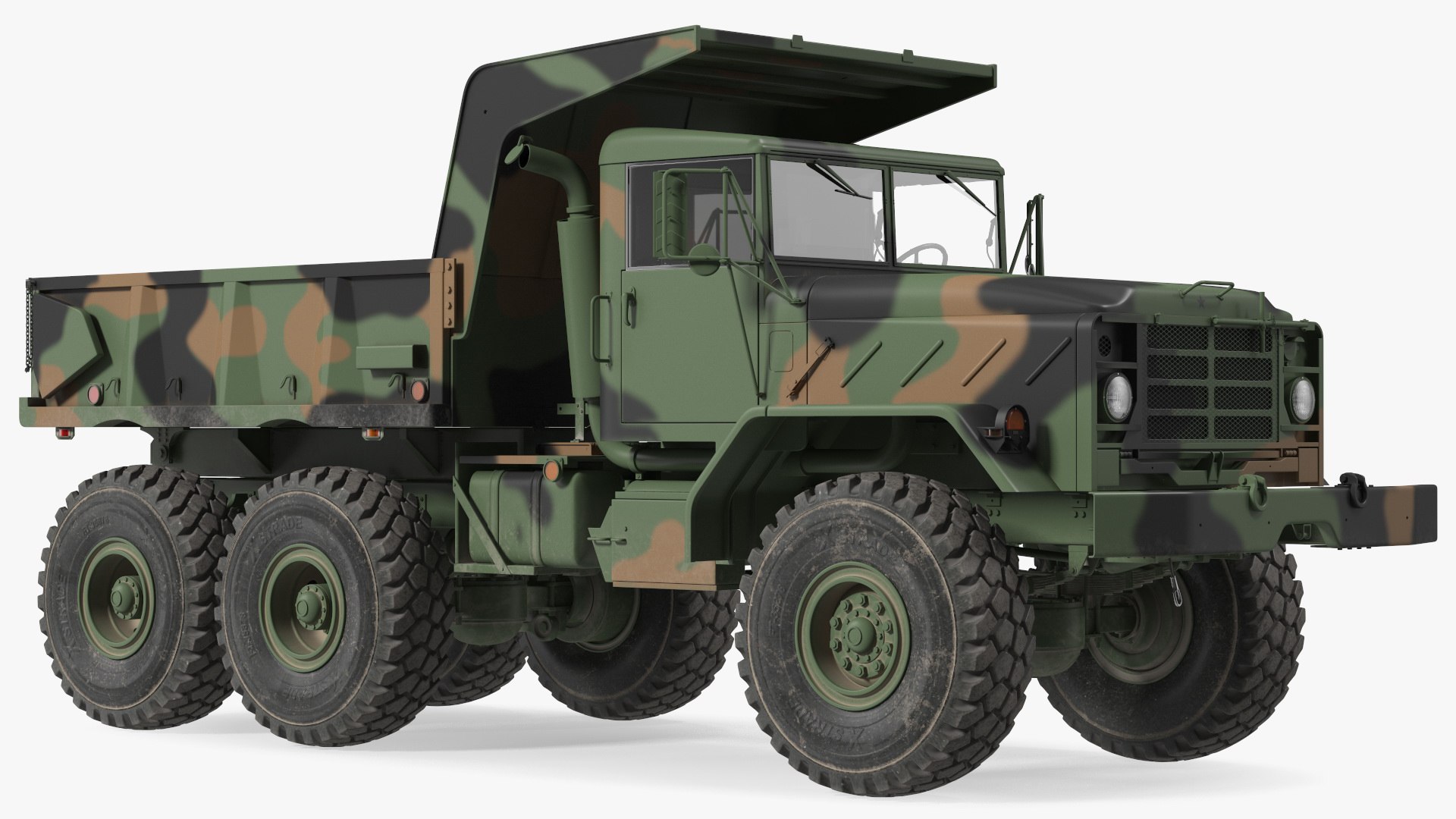 M939 Military Dump Truck Green 3D model preview