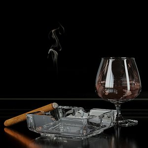 ash ashtray cigar 3ds