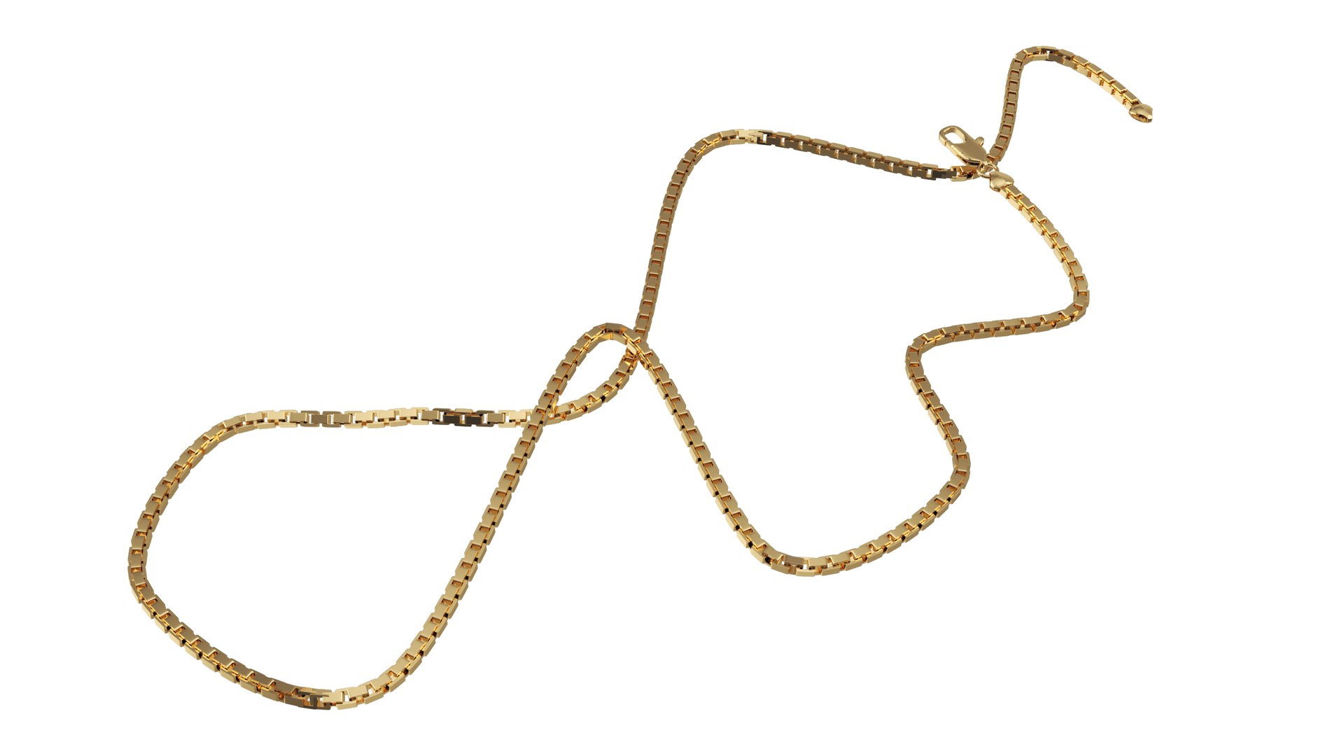 Gold Box Chain Rigged 3D model preview
