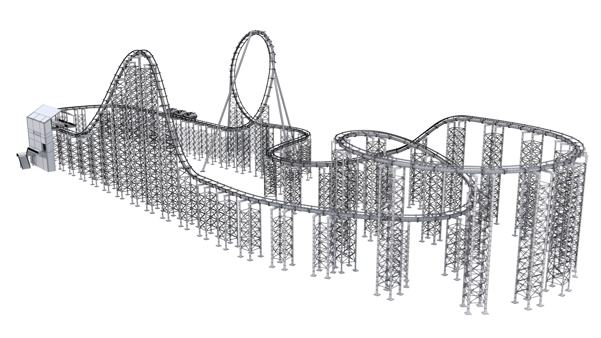 Roller Coaster 3D Model TurboSquid 1812377