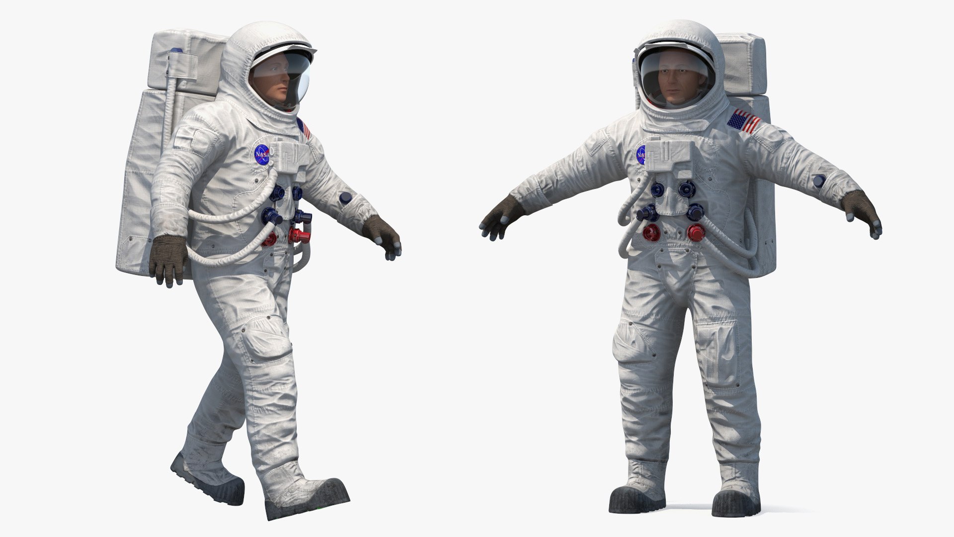 NASA Astronaut Suit A7L Rigged for Maya 3D model preview